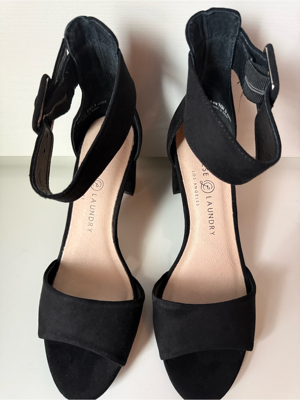 Chinese Laundry Rumor - Black Suede Open-Toe Ankle Strap Heel - Size 7 - Picture 2 of 13